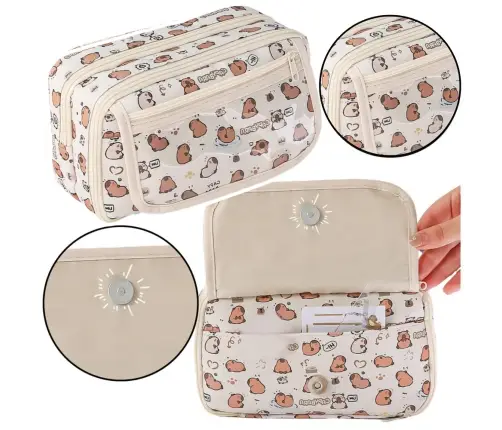 Pencil Case School Kit Capybara White 21cm