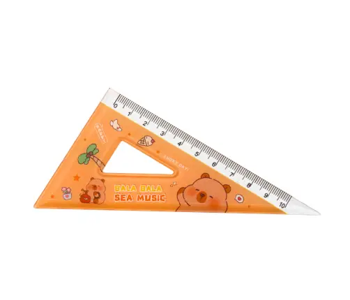 Set of Geometric Tools Capybara Ruler Protractor Squares 4pcs