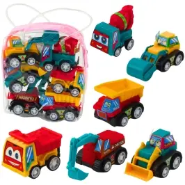 Set of Mini Construction Cars with Motor in a Bag 6 pcs.