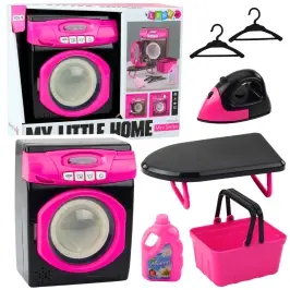 Home Appliances Set Interactive Washing Machine Lights Sounds Accessories Pink Black Home Appliances Set Interactive Washing Machine Lights Sounds Accessories Pink Black