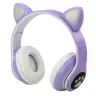 Wireless Headphones For Kids On-Ear Bluetooth Cat Ears Purple