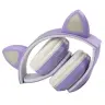 Wireless Headphones For Kids On-Ear Bluetooth Cat Ears Purple