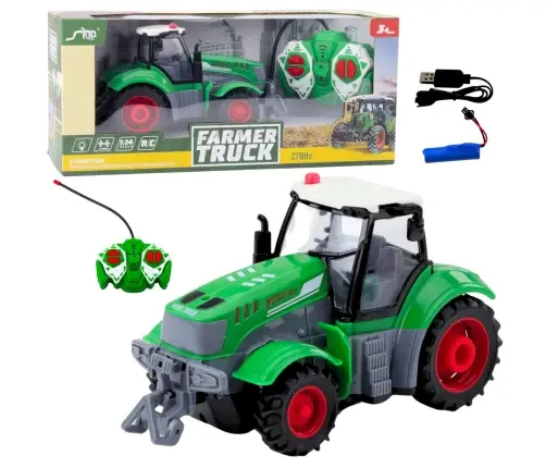 Remote Controlled RC Agricultural Tractor Green 1:24