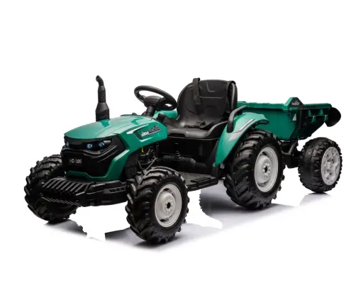 Bērnu elektriskais traktors ar piekabi HC-306 Dark Green