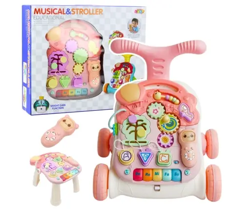 Educational Walker Table Panel Interactive Table 5in1 Pink