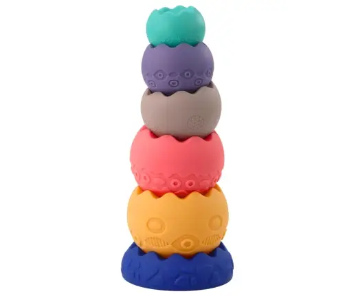 Educational Set Soft Eggs Balls With Numbers Sensory Tower 6 pcs.