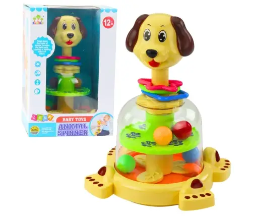 Interactive spinning top for toddlers, dog, colorful balls Interactive spinning top for toddlers, dog, colorful balls