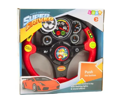 Interactive Steering Wheel For Kids Lights Sounds Vibrations Red