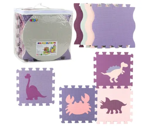 Soft Puzzle Mat Educational Playpen EVA Foam Pink Purple 25pcs