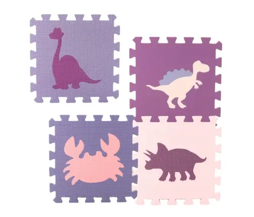Soft Puzzle Mat Educational Playpen EVA Foam Pink Purple 25pcs