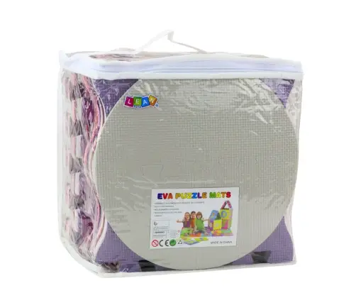Soft Puzzle Mat Educational Playpen EVA Foam Pink Purple 25pcs