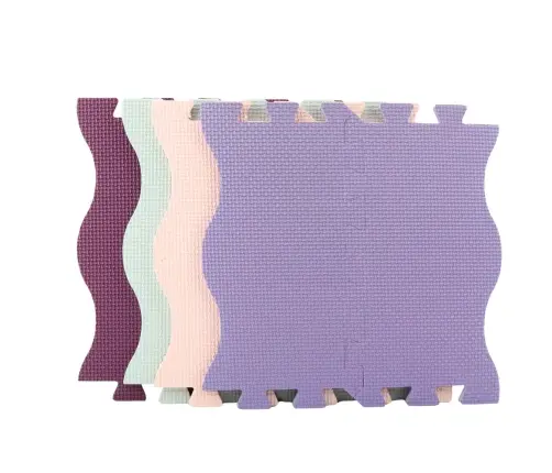 Soft Puzzle Mat Educational Playpen EVA Foam Pink Purple 25pcs
