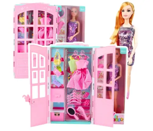 Doll Set with Wardrobe Accessories Clothes Fashion Dress Up for Girls