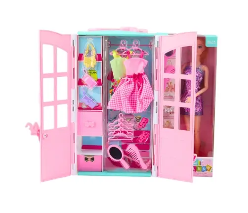 Doll Set with Wardrobe Accessories Clothes Fashion Dress Up for Girls