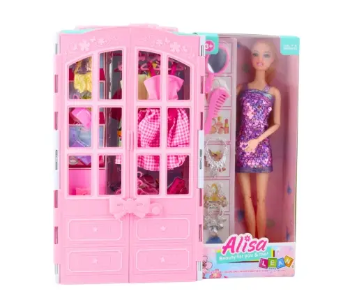 Doll Set with Wardrobe Accessories Clothes Fashion Dress Up for Girls