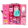 Doll with Wardrobe Accessories Pink Clothes Fashion Dress Up Set