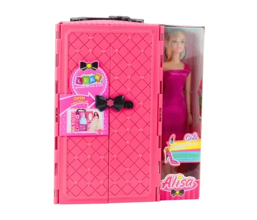 Doll with Wardrobe Accessories Pink Clothes Fashion Dress Up Set