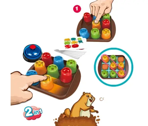 2in1 Mole Maze Skill Game Fast Cups Tic Tac Toe