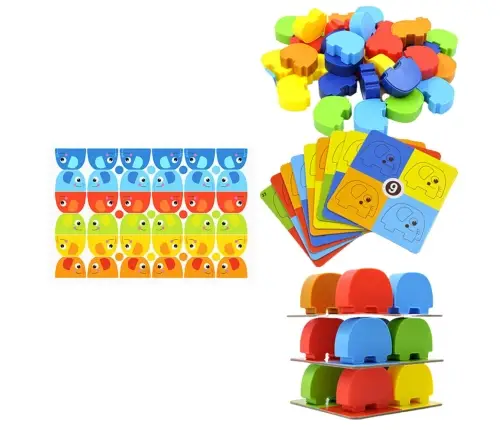 Family Arcade Game Elephant Tower Stacking 45 pcs.