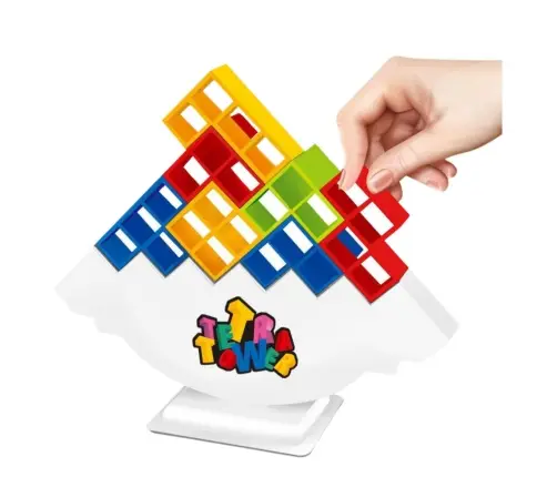 Balance Tower Skill Game Blocks 22 Cards 16 Blocks
