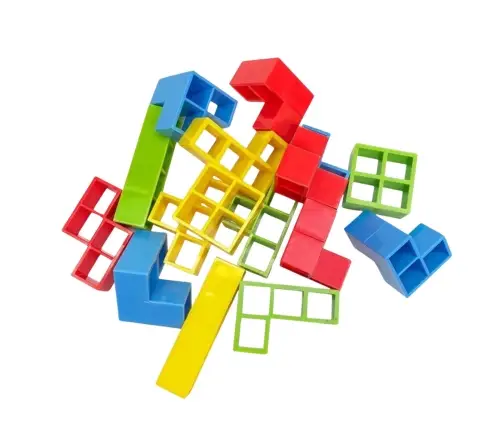 Balance Tower Skill Game Blocks 22 Cards 16 Blocks