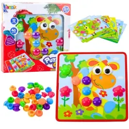 Button Mosaic Puzzle Creative Colorful 12 Boards 46 Buttons