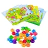 Button Mosaic Puzzle Creative Colorful 12 Boards 46 Buttons