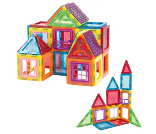 Set of Magnetic Building Blocks, Educational, Colorful, 70 pcs