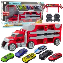 Folding Truck Set with Race Track 6 Cars