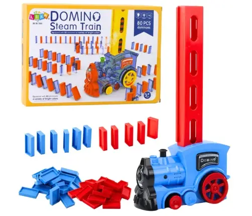 Electric Locomotive Battery Operated Domino Blocks Water Steam 80pcs