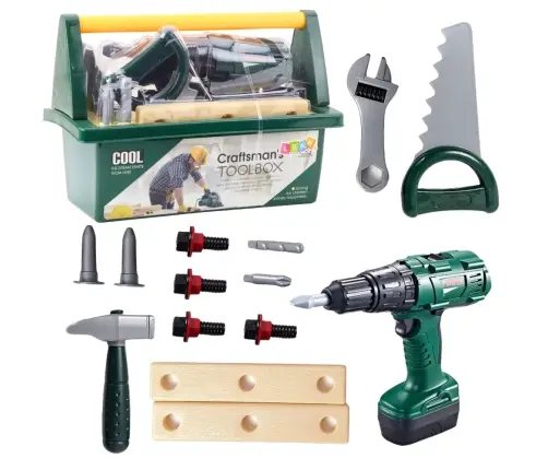 DIY Tool Kit in Box Battery-Powered Drill 14 pcs. DIY Tool Kit in Box Battery-Powered Drill 14 pcs.