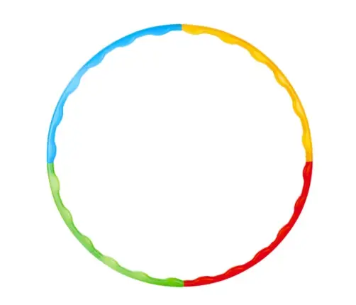 Hula-hoops with studs, foldable, colorful, 8 pieces, 60 cm