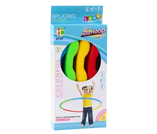 Hula-hoops with studs, foldable, colorful, 8 pieces, 60 cm