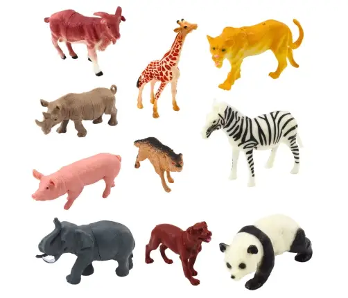 Set of Figurines Home Wild Animals Plants Chest 58 pcs
