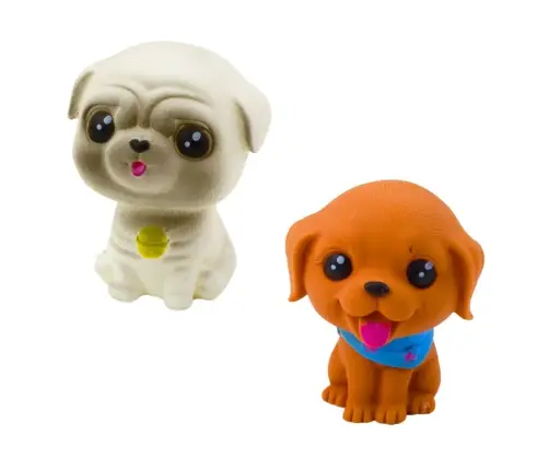 Set of Figures Rubber Dogs Squeaker Kennel Transporter 6pcs