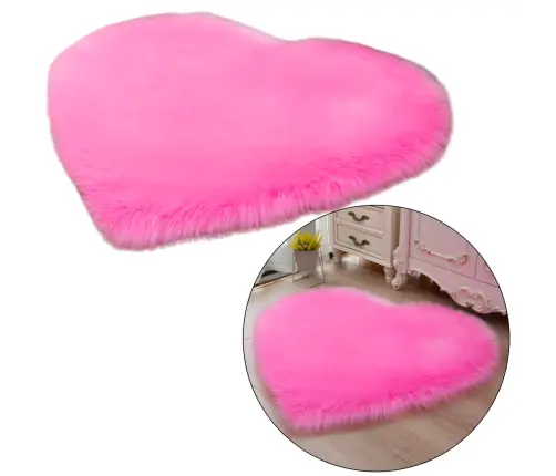 Plush Anti-slip Carpet Heart Pink 40x50