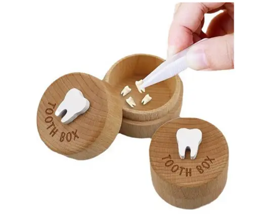 Wooden Box for Baby Teeth for Children with Engraving Tooth Box
