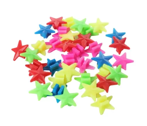 Set of Beads for Bicycle Spokes Stars Colored 2cm 35pcs