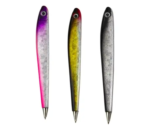 Fish Ballpoint Pen Shimmering Blue Color Ink 12.5cm