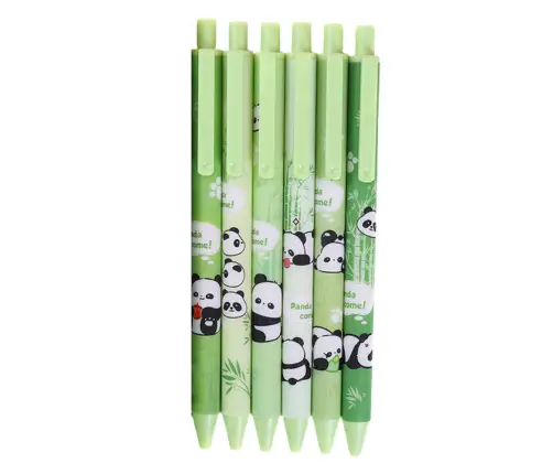 Panda Bamboo Pen Set Green Black Ink 0.5mm 6pcs