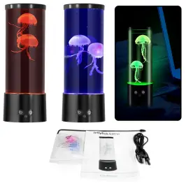 LED Jellyfish Lamp Decorative Battery Operated USB Cable