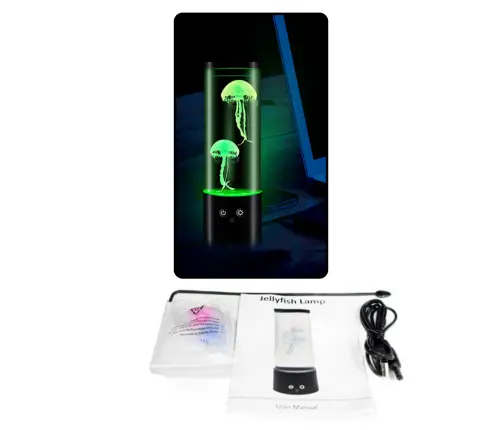 LED Jellyfish Lamp Decorative Battery Operated USB Cable