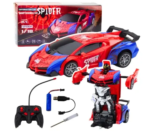 Car Robot Spider Remote Controlled 2in1 Lights Sounds