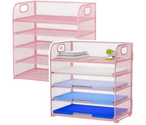 Metal Pink Office Supplies Organizer Container