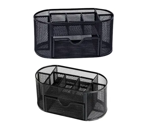 Office Supplies Organizer Container Metal Black