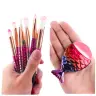 Mermaid Tail Makeup Brush Set 11pcs Rainbow