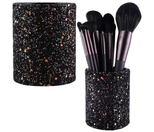 Container Cup For Brushes And Accessories Glitter Black