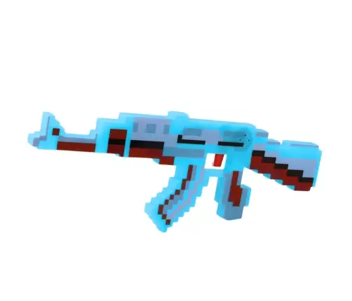 Pixel Rifle Weapon Lights Sounds Green 39cm