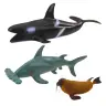 Set of Sea Animals Figurines: Shark, Hammerhead, Killer Whale, Horse, Lobster, Turtle, 6pcs