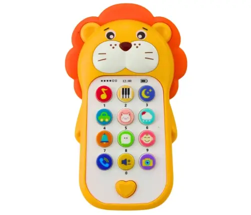 Interactive Educational Phone for Toddlers Sounds Melodies Yellow Lion